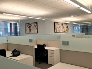 Custom Framed artwork installed in a corporate spaces