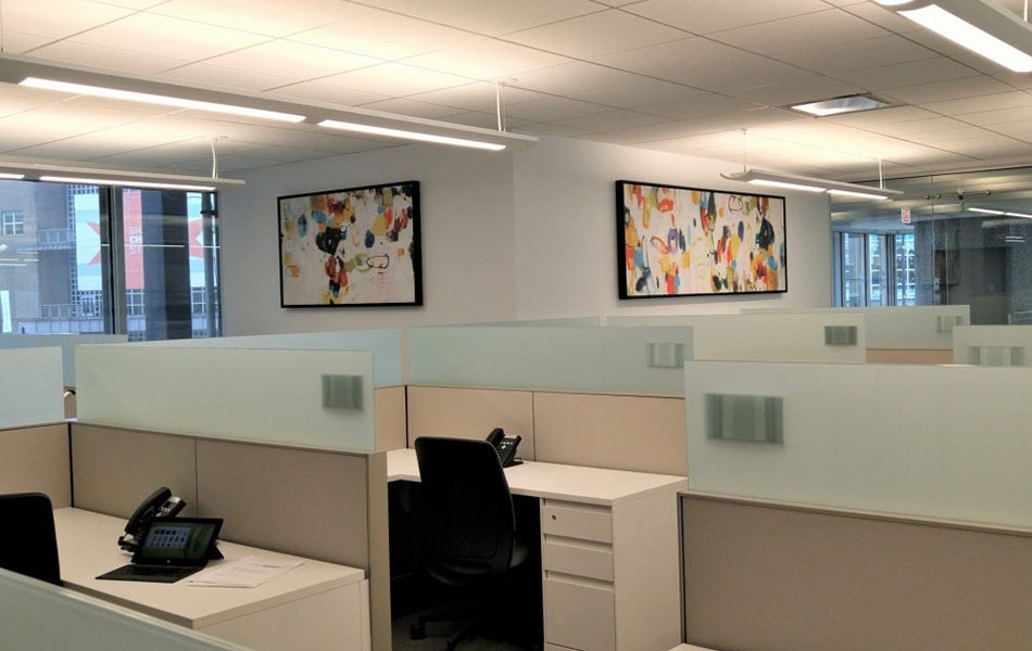 Custom Framed artwork installed in a corporate spaces