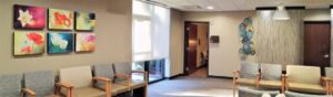 Custom Framed artwork installed for WEC retina waiting area