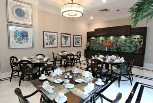 Custom Framed artwork installed in a corporate dining spaces