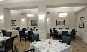 Custom Framed artwork installed in a corporate dining spaces