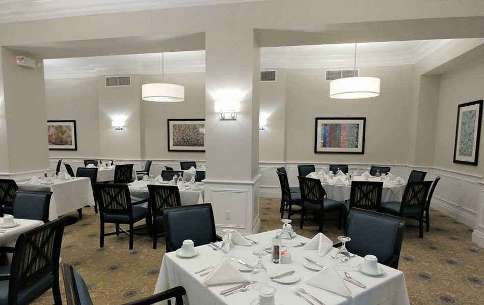 Custom Framed artwork installed in a corporate dining spaces