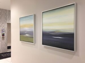 Custom Framed Artwork installed for a Chicago Condo Building hallway section