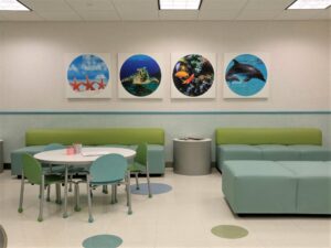 Custom Framed artwork installed for CDH Peds Outpatient A