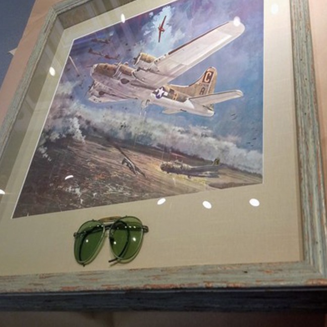 Custom framed memorabilia of an American Air Force pilot