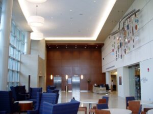 Custom Framed artwork installed for Lowell Lobby hollack